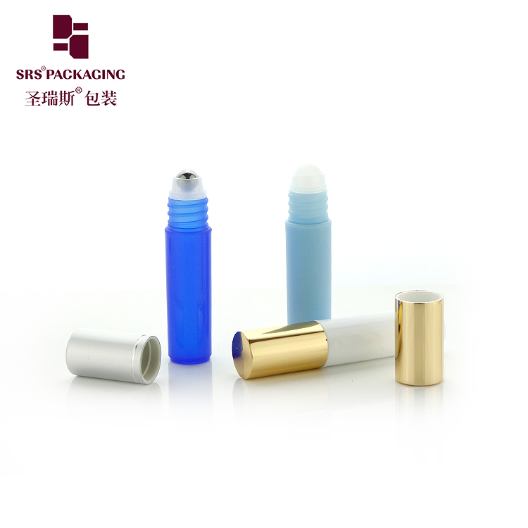 frosted natural PP colorful aluminum cap empty perfume 5 ml roll on bottle in stock