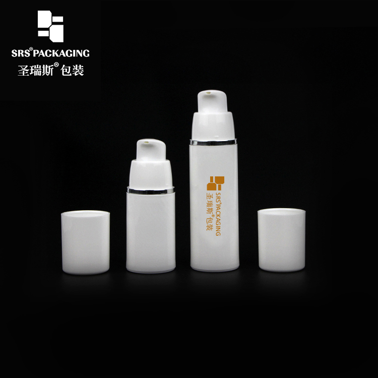 Cosmetic Pump Airless Bottle PP Plastic with Silver Line Wholesale Empty 15ml 30ml 50ml 