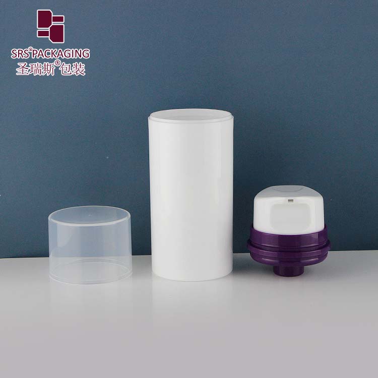 Unique Shape Vacuum Pump Bottles White 50ml Twist Up Airless Bottle