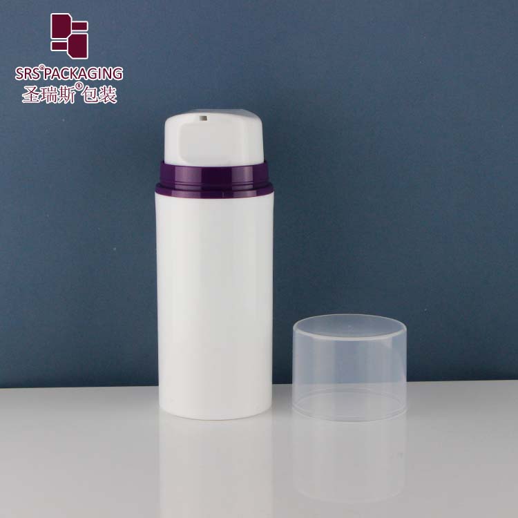 Unique Shape Vacuum Pump Bottles White 50ml Twist Up Airless Bottle
