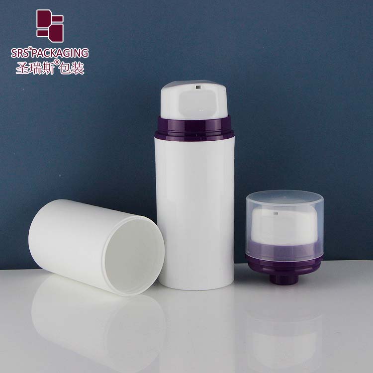 Unique Shape Vacuum Pump Bottles White 50ml Twist Up Airless Bottle