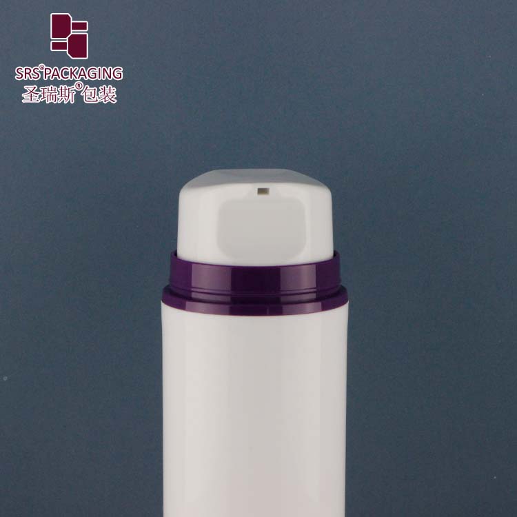 Unique Shape Vacuum Pump Bottles White 50ml Twist Up Airless Bottle