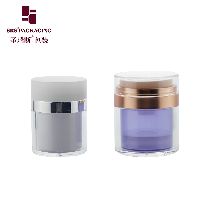 2021 new product replaceable inner airless pump acrylic cream jar with color decoration