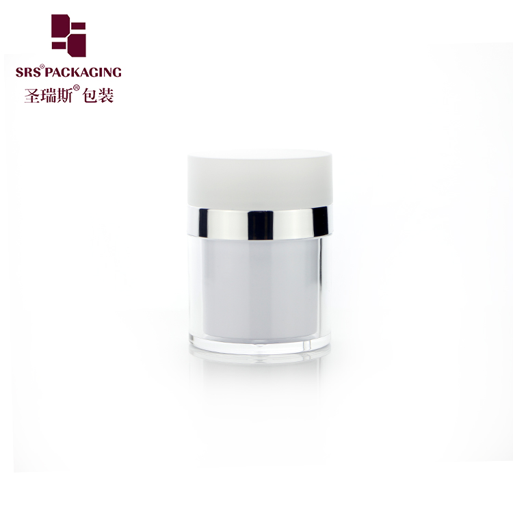 2021 new product replaceable inner airless pump acrylic cream jar with color decoration