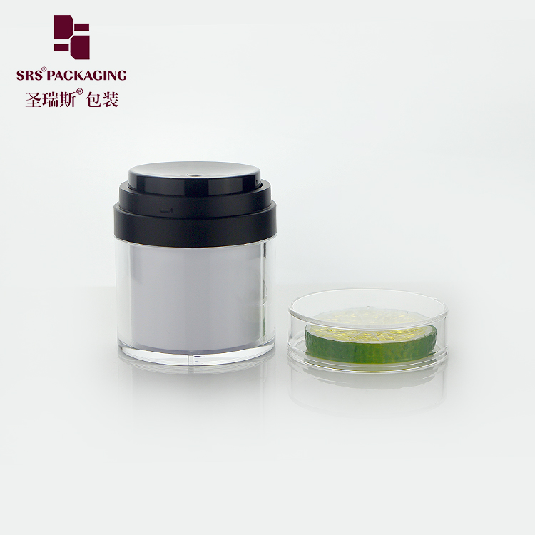 2021 new product replaceable inner airless pump acrylic cream jar with color decoration