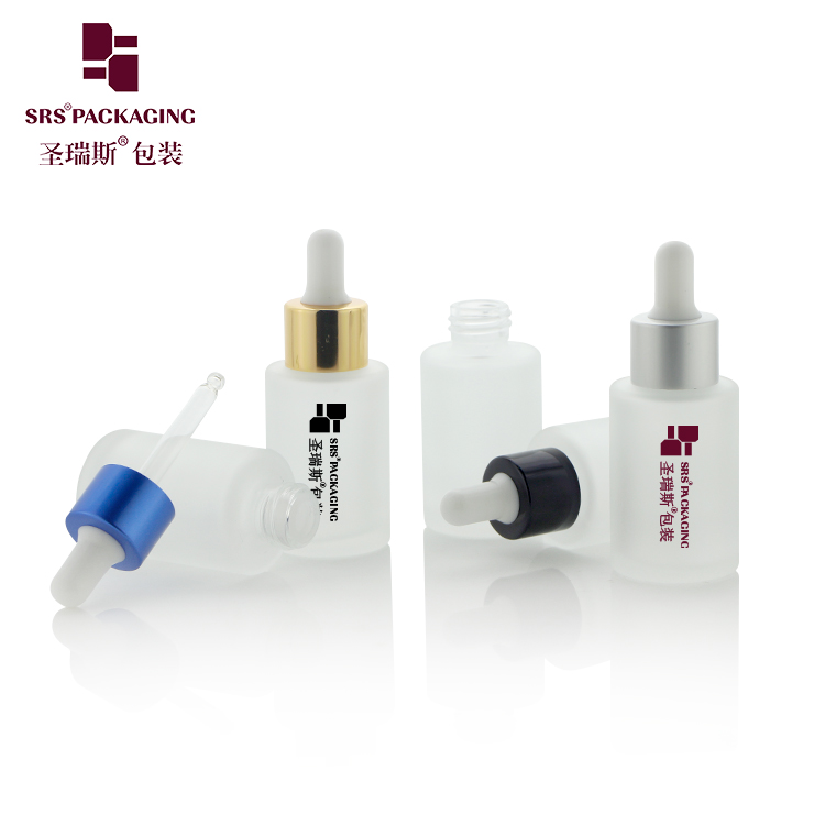 Paint Customized Cosmetic Serum Clear Frosted Glass Dropper Bottle