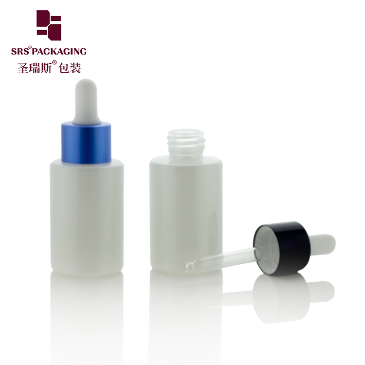 Paint Customized Cosmetic Serum Clear Frosted Glass Dropper Bottle