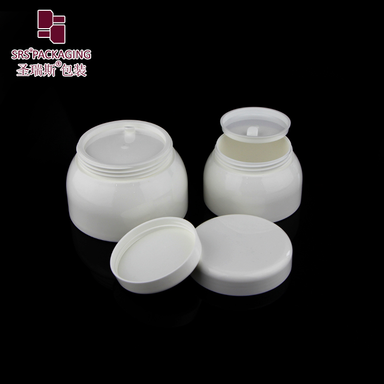 hot sale empty cosmetic cream hair / gel / bath salt container 50ml 100ml cone shape PP plastic jar 