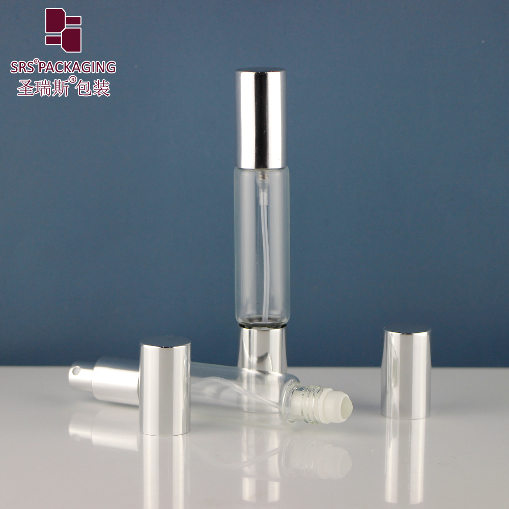 10ml Perfume Empty Double Head Lid Roller And Glass Spray Bottle