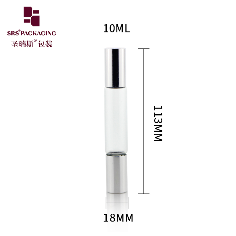 10ml Perfume Empty Double Head Lid Roller And Glass Spray Bottle