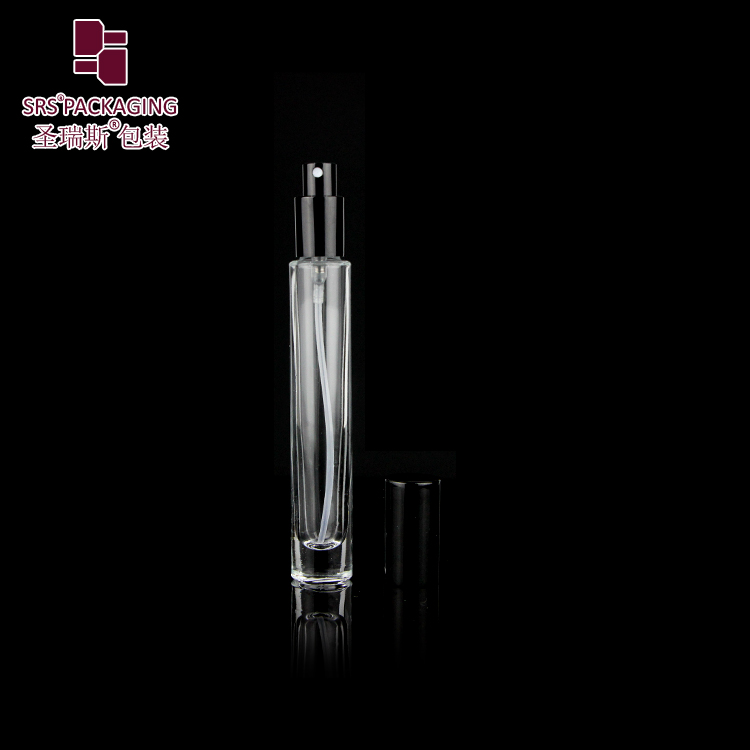 Thick wall glass pump packaging 10ml spray bottle mini perfume square shape vial