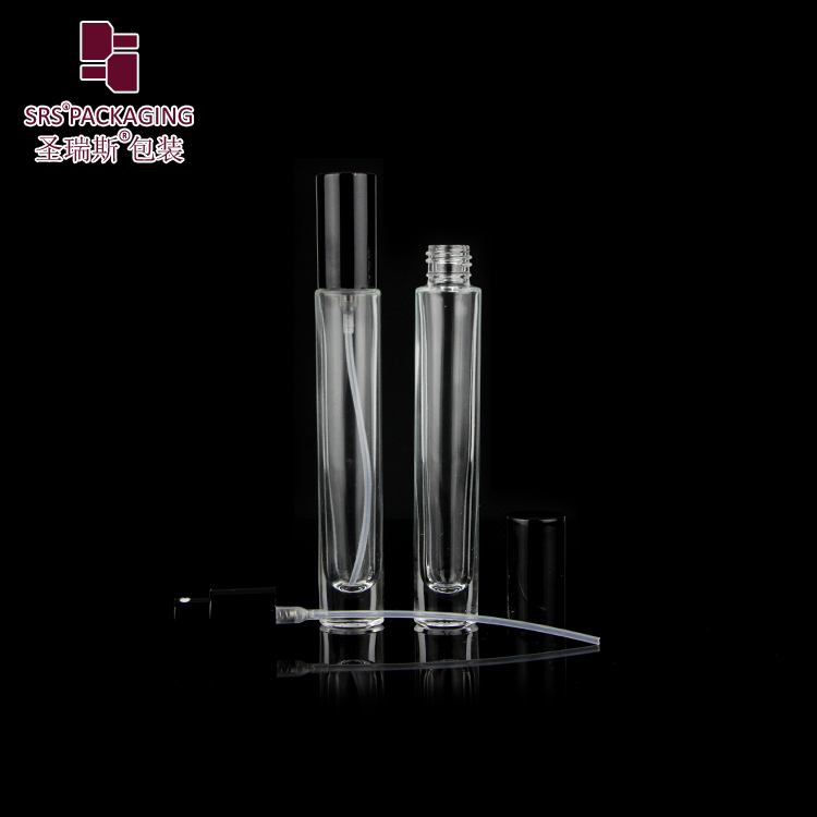 Thick wall glass pump packaging 10ml spray bottle mini perfume square shape vial