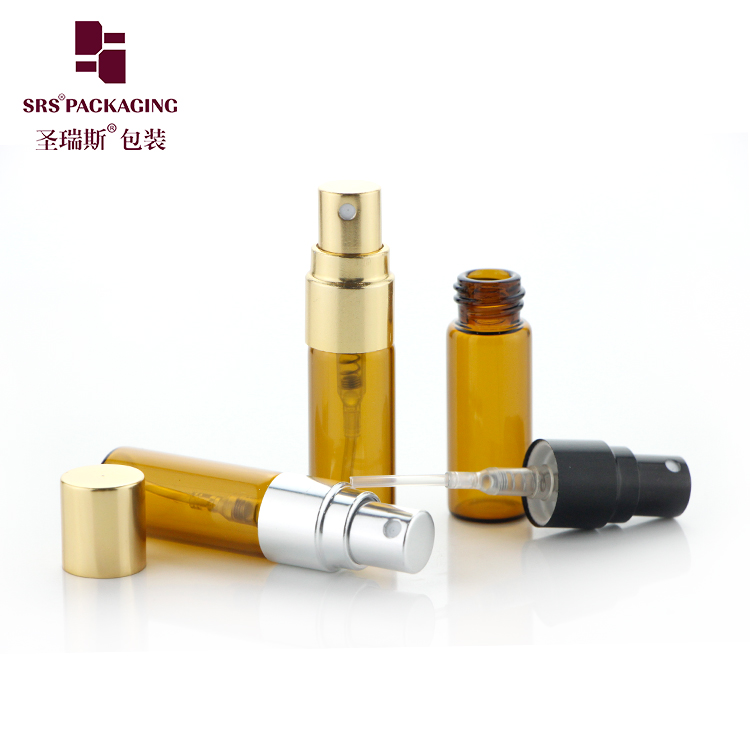 Portable 3ml 5ml 10ml Perfume Atomizer Glass Perfume Spray Bottle With Aluminum Pump Cap