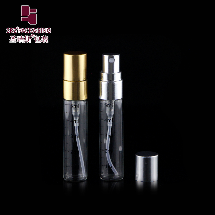 Portable 3ml 5ml 10ml Perfume Atomizer Glass Perfume Spray Bottle With Aluminum Pump Cap