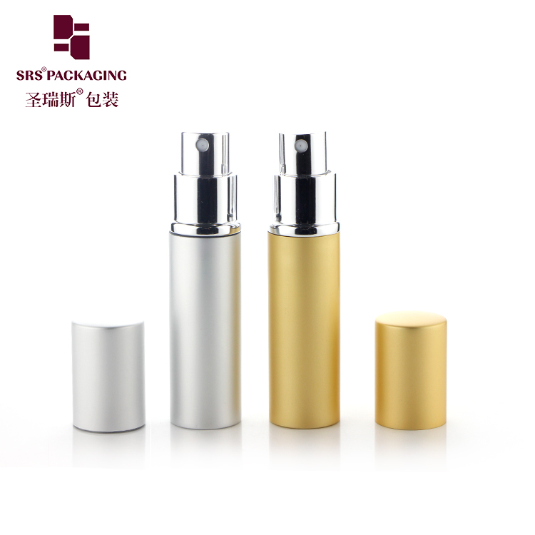 Mini Size Cosmetic Empty Gold Silver Fragrance Perfume Spray Bottle 5ml