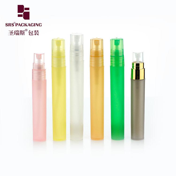 Pink color 5ml 8ml 9ml 10ml girl perfume recycled refillable PP plastic spray bottles