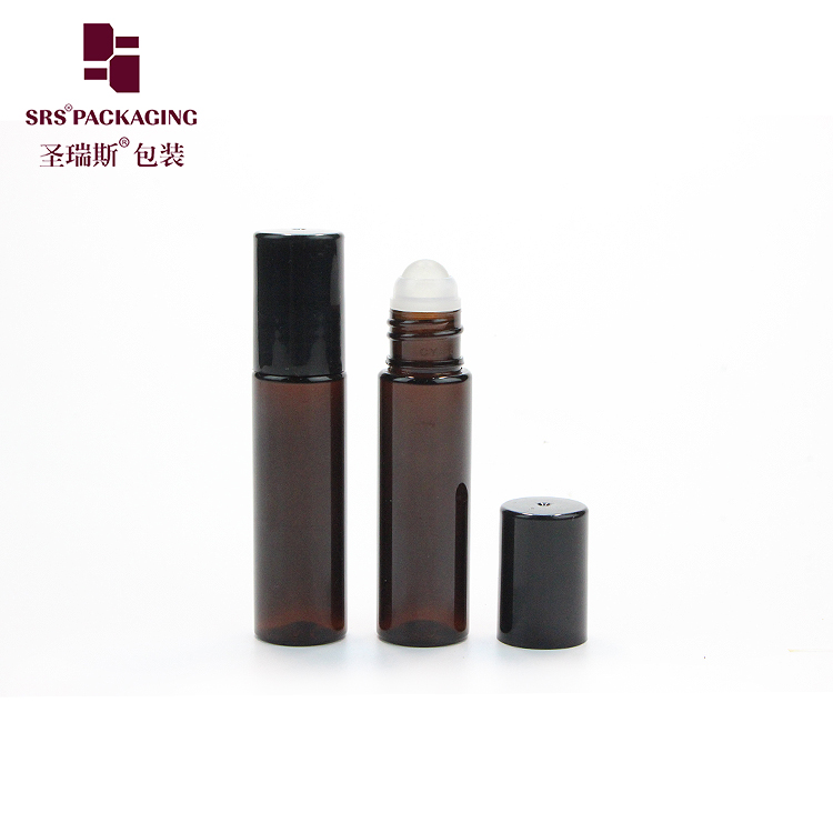 Wholesale Glass Ball 10ml Roll on PET eco friendly Bottle Roller Bottle Container for Lip Oil Hair Toxic Pack 100% NO Leakage