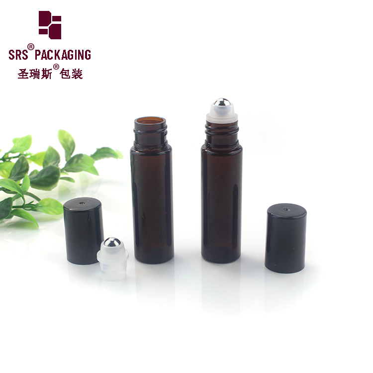 Wholesale Glass Ball 10ml Roll on PET eco friendly Bottle Roller Bottle Container for Lip Oil Hair Toxic Pack 100% NO Leakage