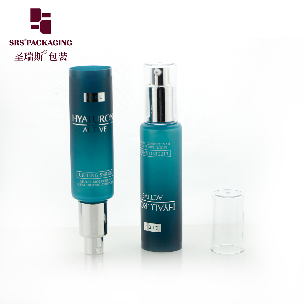 SRS Packaging D30mm Custom Make Printed PCR Bio PE Snap Top Lotion Bottle Airless Pump Cosmetic Tube