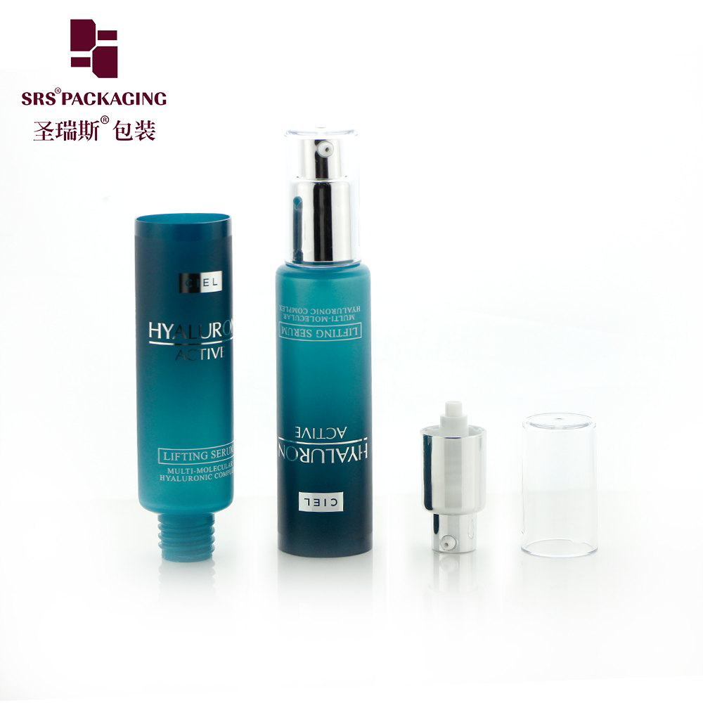 SRS Packaging D30mm Custom Make Printed PCR Bio PE Snap Top Lotion Bottle Airless Pump Cosmetic Tube