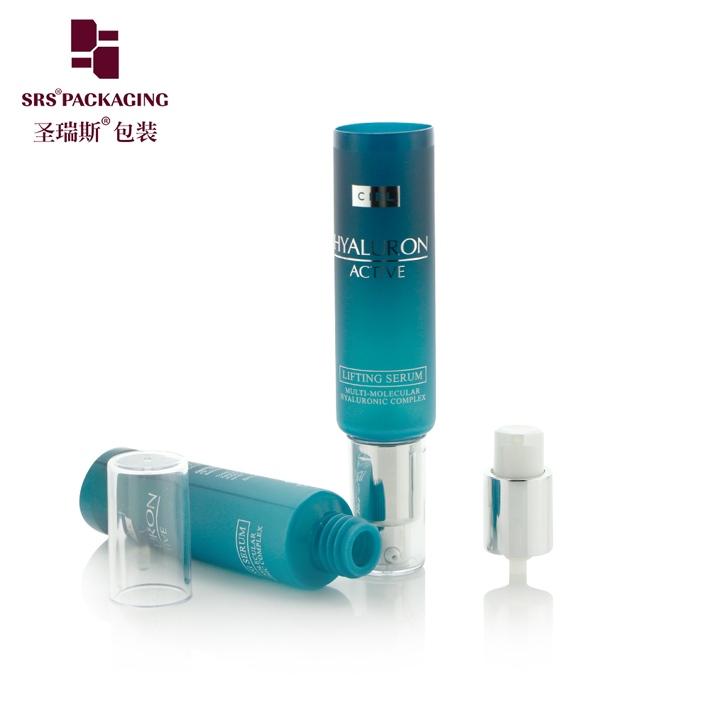 SRS Packaging D30mm Custom Make Printed PCR Bio PE Snap Top Lotion Bottle Airless Pump Cosmetic Tube