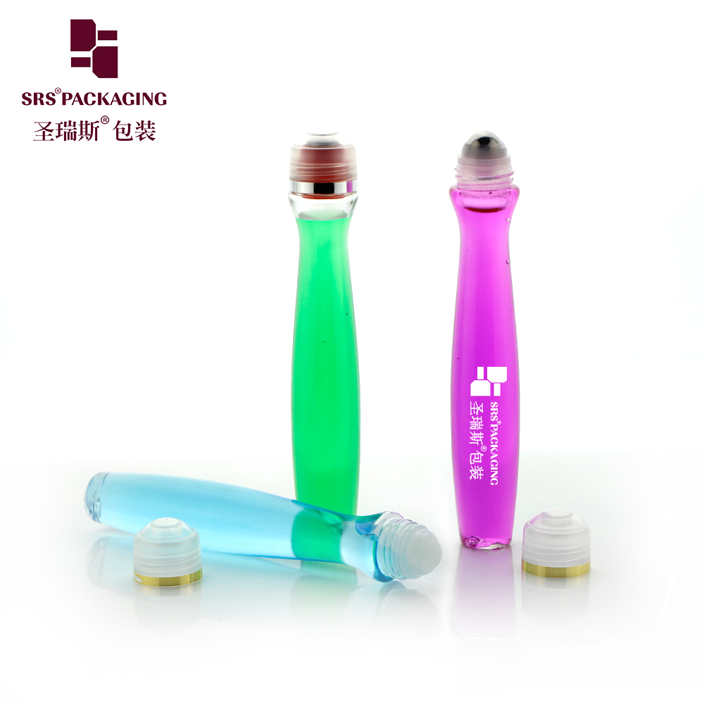 Transparent PETG Empty Plastic Eye Serum Cosmetic 15 ml Roll On Bottle