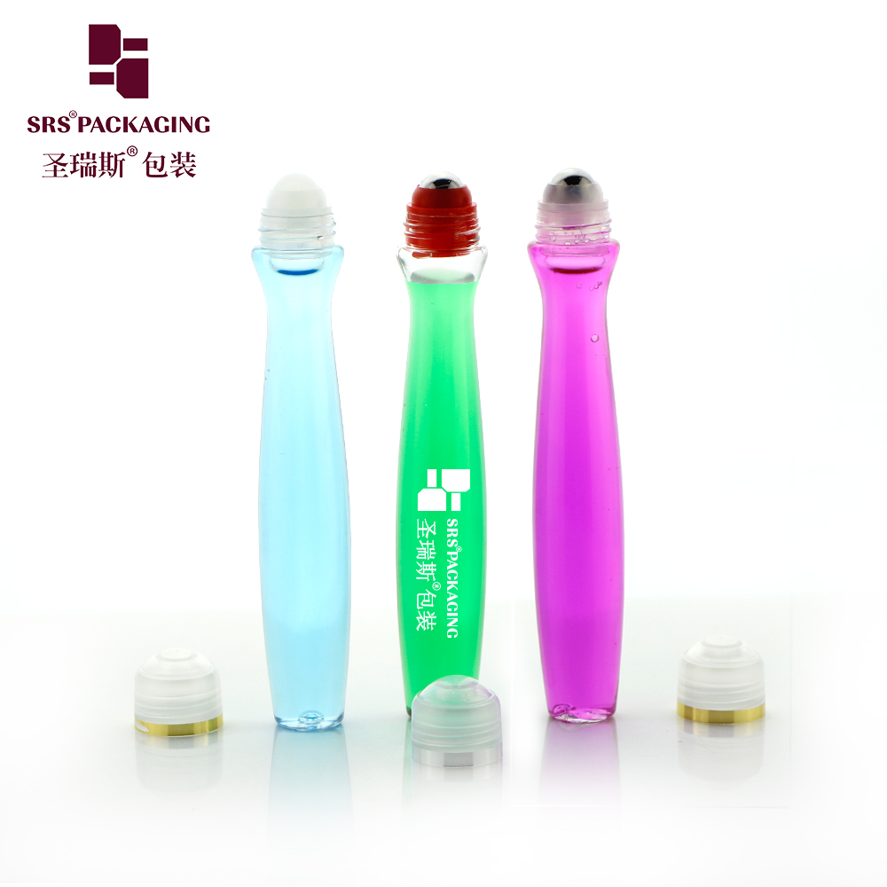 Transparent PETG Empty Plastic Eye Serum Cosmetic 15 ml Roll On Bottle