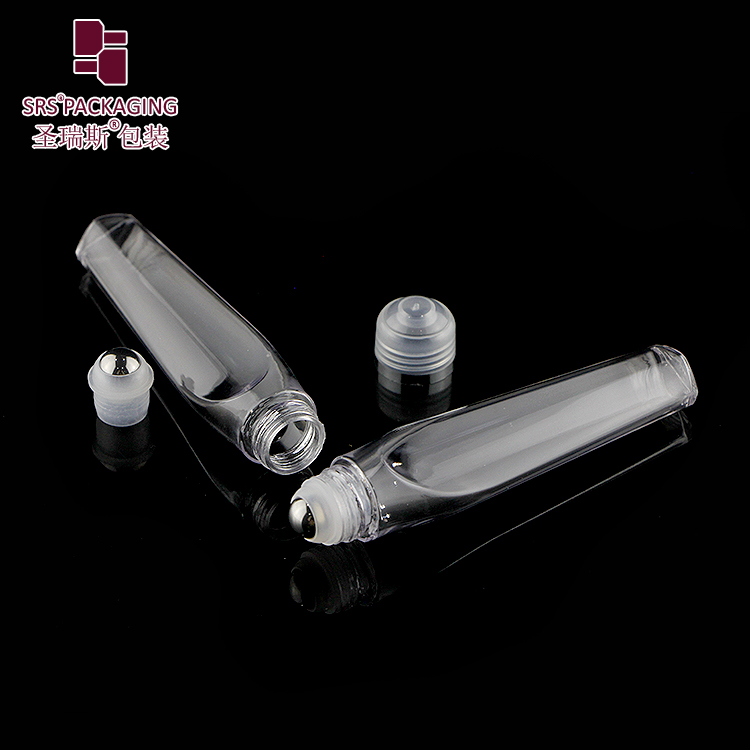 12ml eye serum roller ball roll on bottle with steel ball custom plastic cosmetic packaging