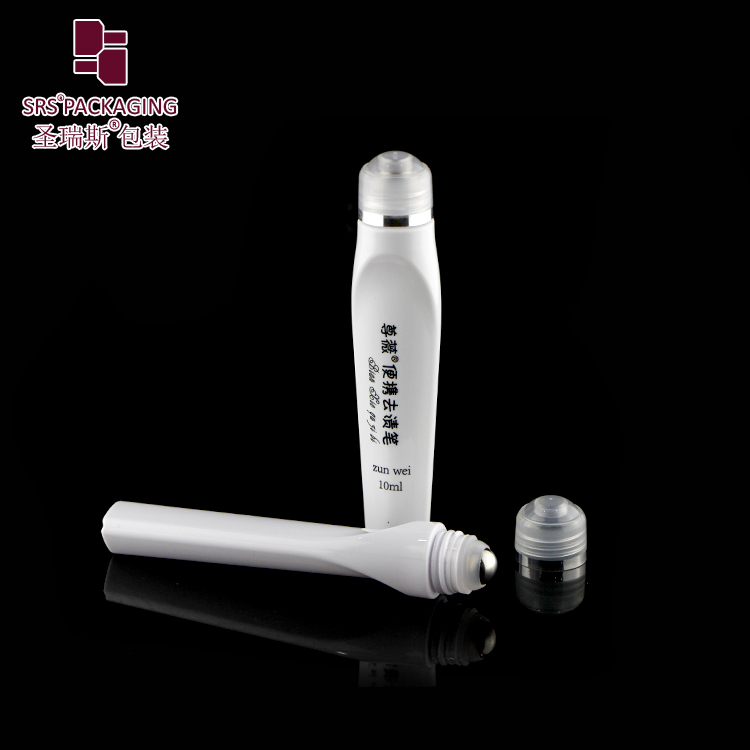 12ml eye serum roller ball roll on bottle with steel ball custom plastic cosmetic packaging