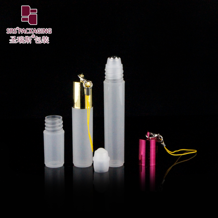 hot seal metalized cap slim injection white 3ml 5ml 7ml 8ml roll-on hanging car perfume bottle with hook