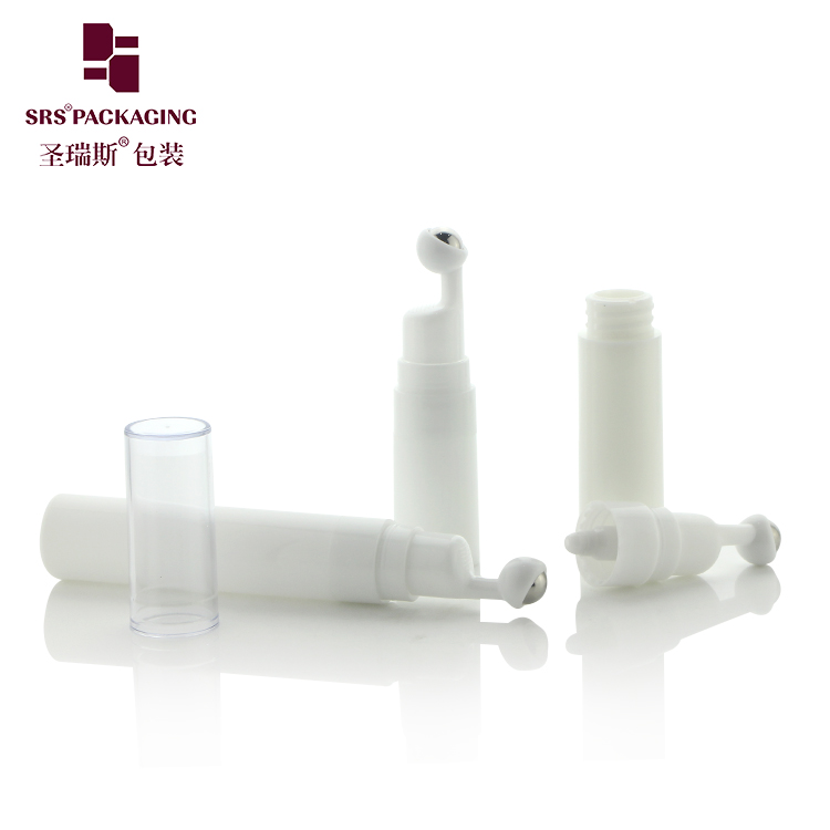 Plastic Airless Empty Injection White Bottle 15ml Cosmetic Eye Roll On