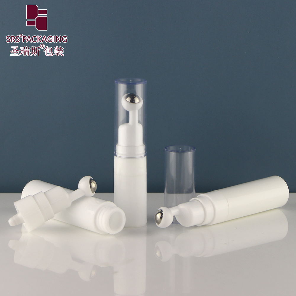 Plastic Airless Empty Injection White Bottle 15ml Cosmetic Eye Roll On