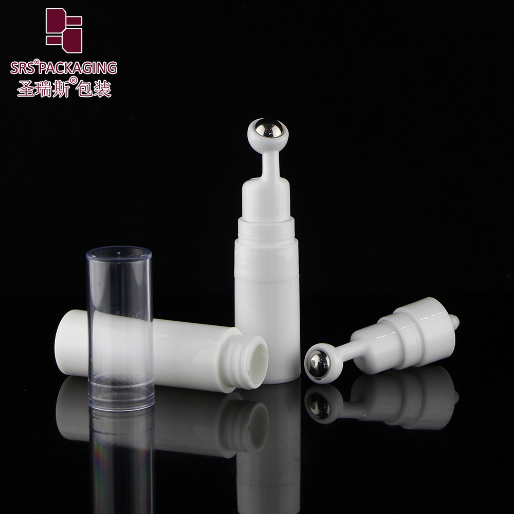 Plastic Airless Empty Injection White Bottle 15ml Cosmetic Eye Roll On