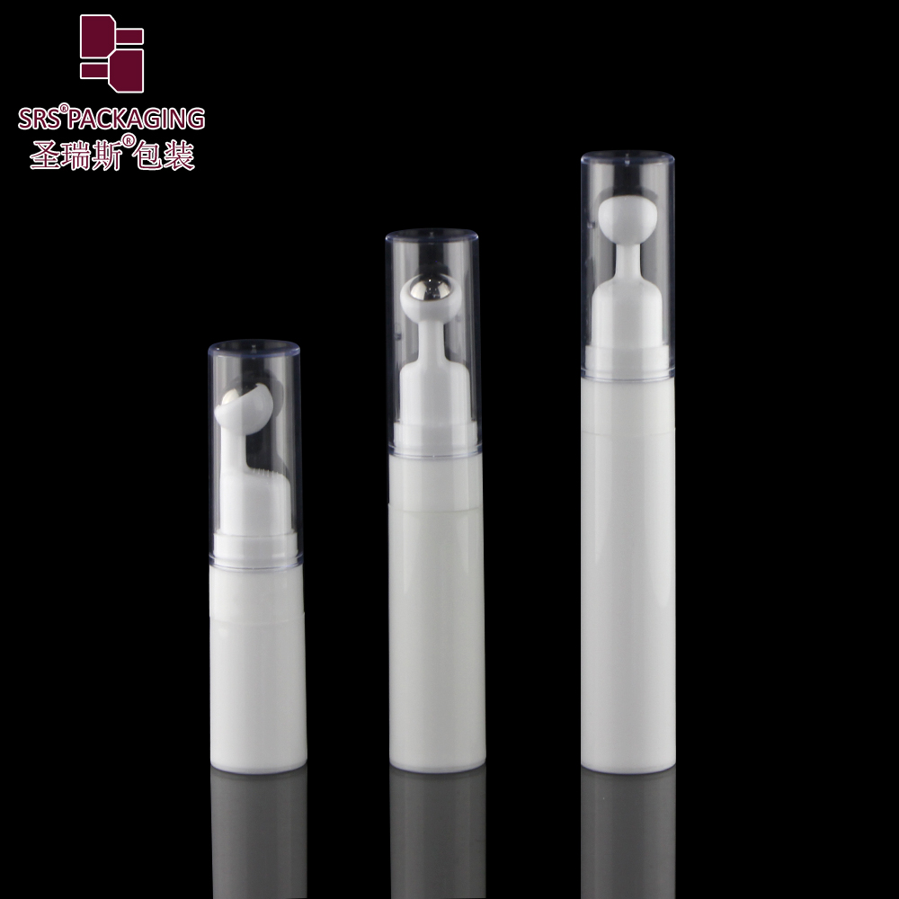 Plastic Airless Empty Injection White Bottle 15ml Cosmetic Eye Roll On