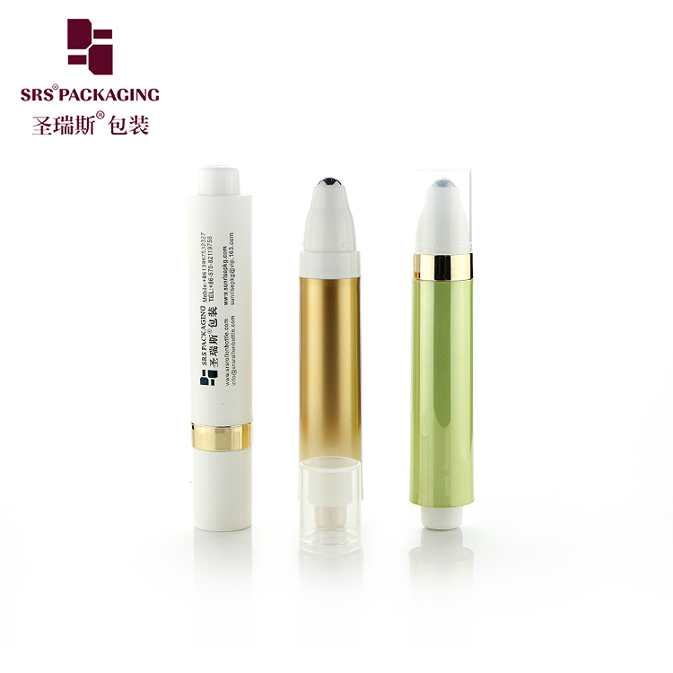 10ml High quality metal roller airless PP plastic roll on for eye cream serum essence emulsion syringe bottle