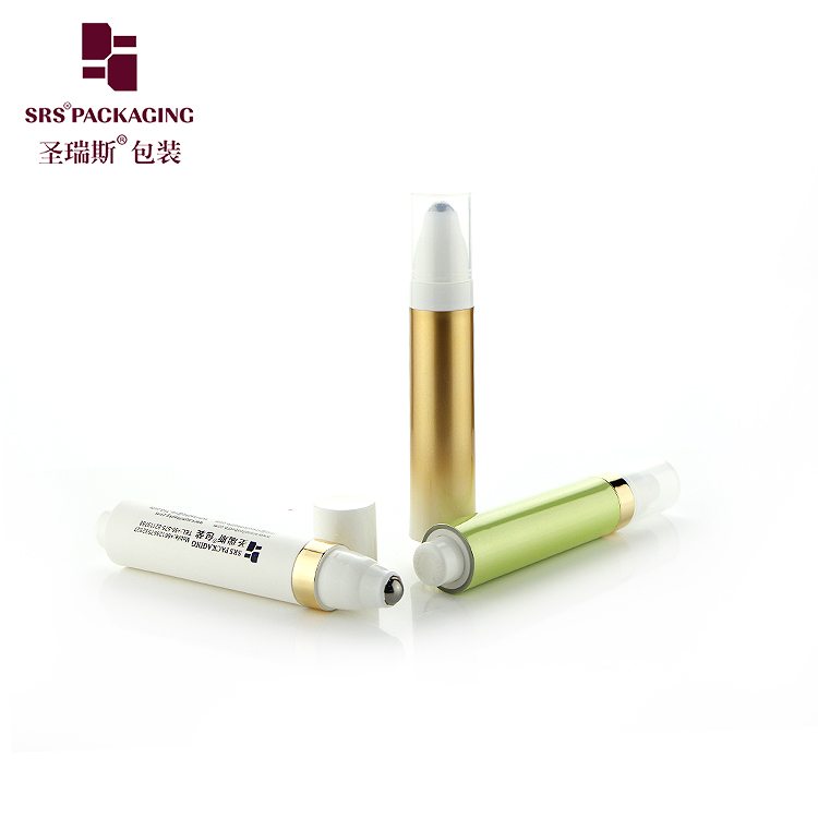 10ml High quality metal roller airless PP plastic roll on for eye cream serum essence emulsion syringe bottle