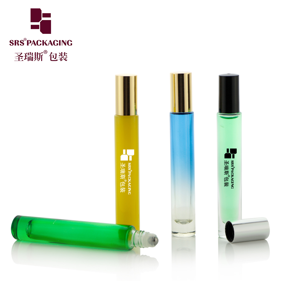 SRS 10ML 15ML Thick-Wall Glass Bottle With Aluminum Cap Glass Essential Oil Roll On Bottle For Perfume