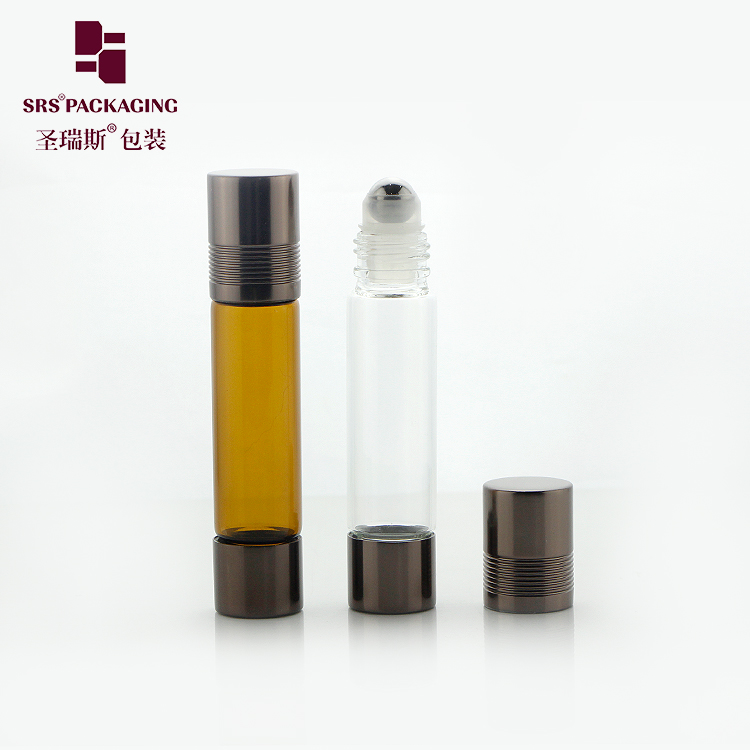 8ml 12ml Glass Amber Roll On Bottle Perfume Packaging Essential Oil Double Ended Roller Bottle