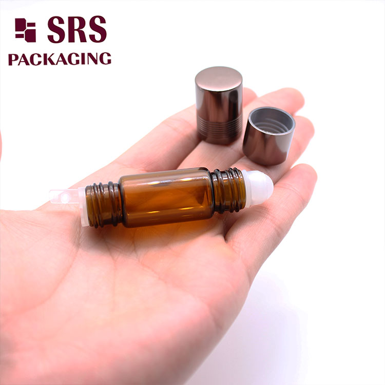 8ml 12ml Glass Amber Roll On Bottle Perfume Packaging Essential Oil Double Ended Roller Bottle