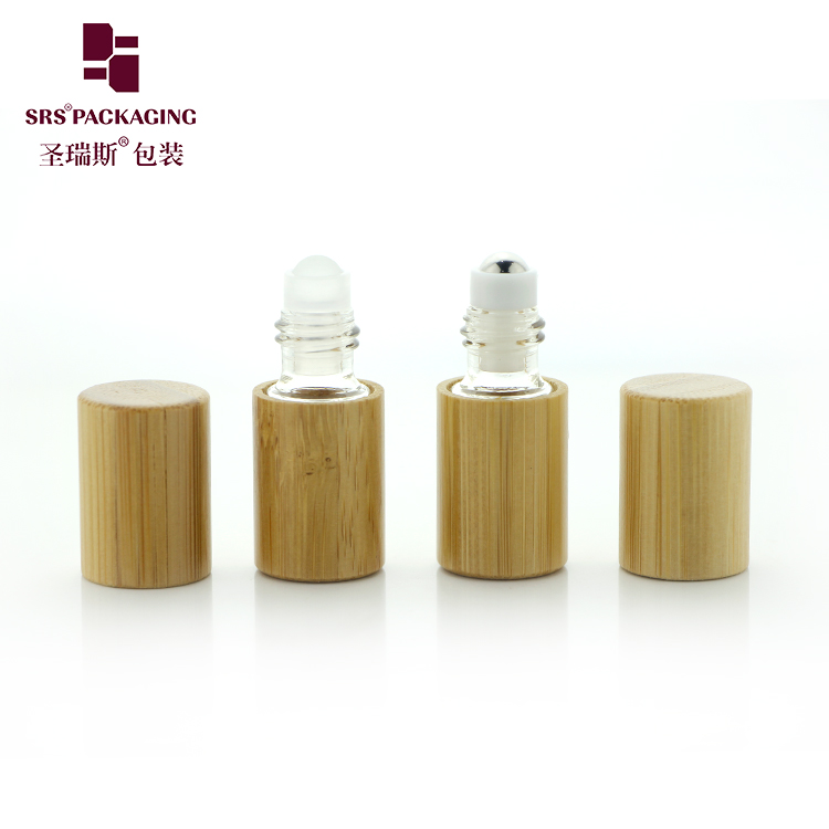 Bamboo Mini 10ml Glass Roll on Bottle Cosmetic Bottle Bamboo Perfume Container