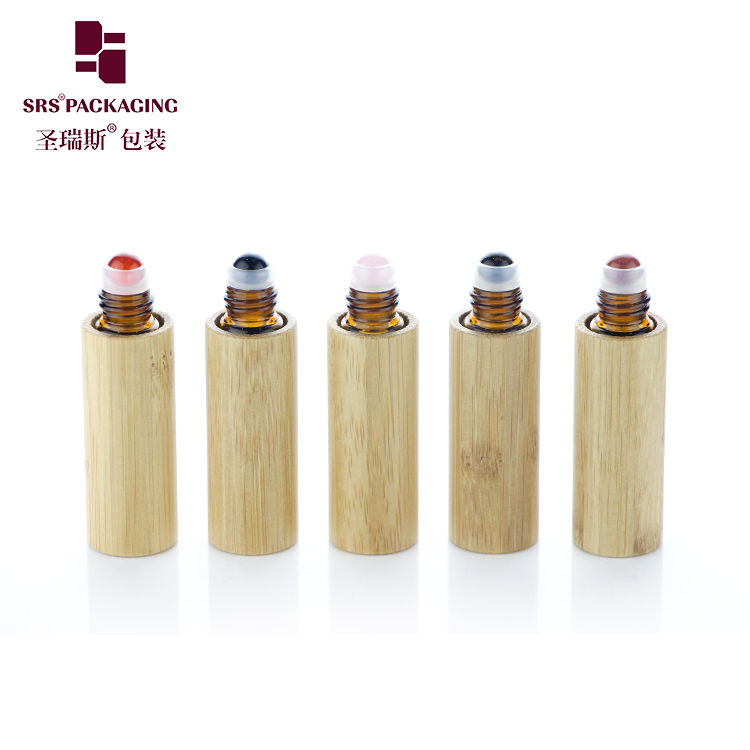 Bamboo Mini 10ml Glass Roll on Bottle Cosmetic Bottle Bamboo Perfume Container