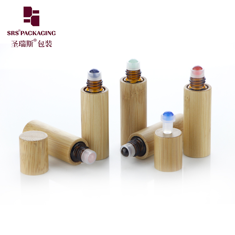 Bamboo Mini 10ml Glass Roll on Bottle Cosmetic Bottle Bamboo Perfume Container