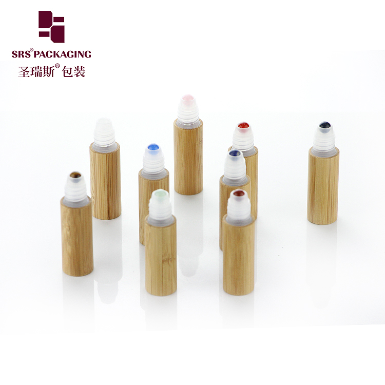 Bamboo Mini 10ml Glass Roll on Bottle Cosmetic Bottle Bamboo Perfume Container