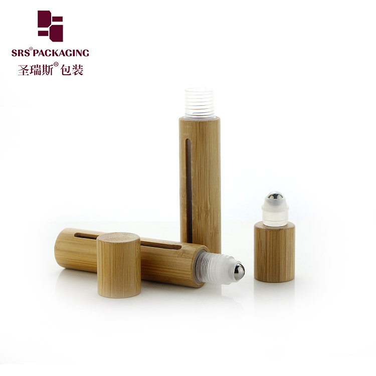 Bamboo Mini 10ml Glass Roll on Bottle Cosmetic Bottle Bamboo Perfume Container