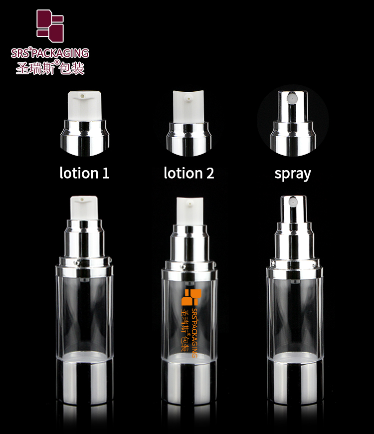 Aluminium airless spray pump bottle 15ml 30ml 40ml 50ml skin care serum vacuum container