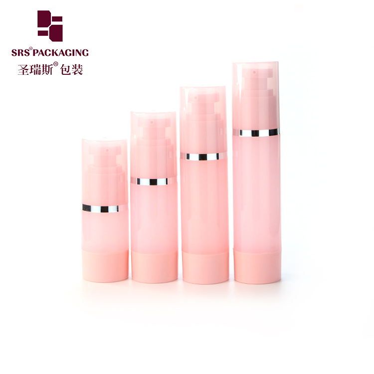 High Quality Pink Cute Refillable Airless Pump Bottle Travel Lotion Container Plastic Cosmetic Dispenser