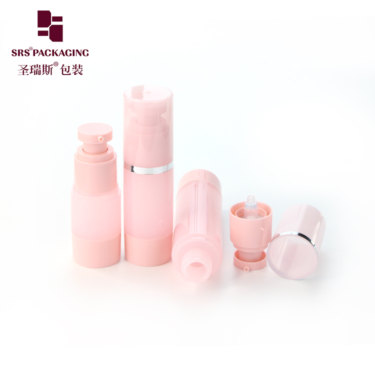 High Quality Pink Cute Refillable Airless Pump Bottle Travel Lotion Container Plastic Cosmetic Dispenser