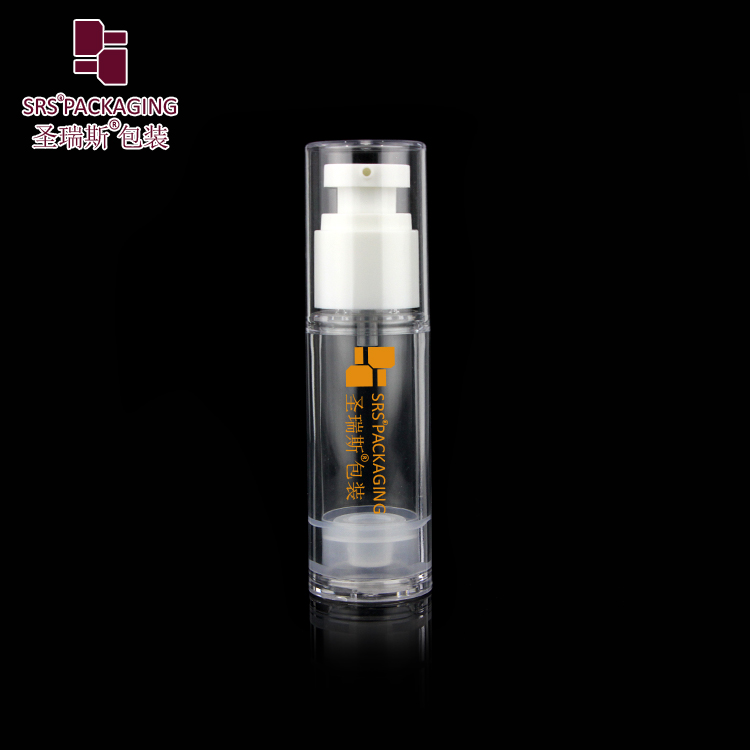 Transparent AS plastic cosmetic airless bottle spray pump lotion vacuum pumps serum container