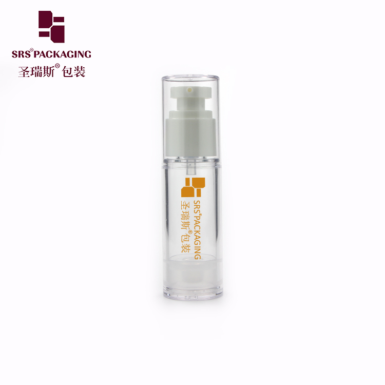 Transparent AS plastic cosmetic airless bottle spray pump lotion vacuum pumps serum container