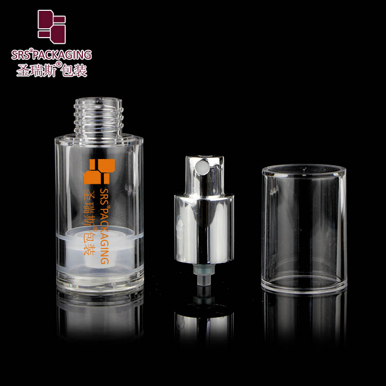 SRS Packaging AS Airless Bottle Pump Lotion Cosmetic 15ML 30ML 50ML Alu Shoulder Empty Cosmetic Container